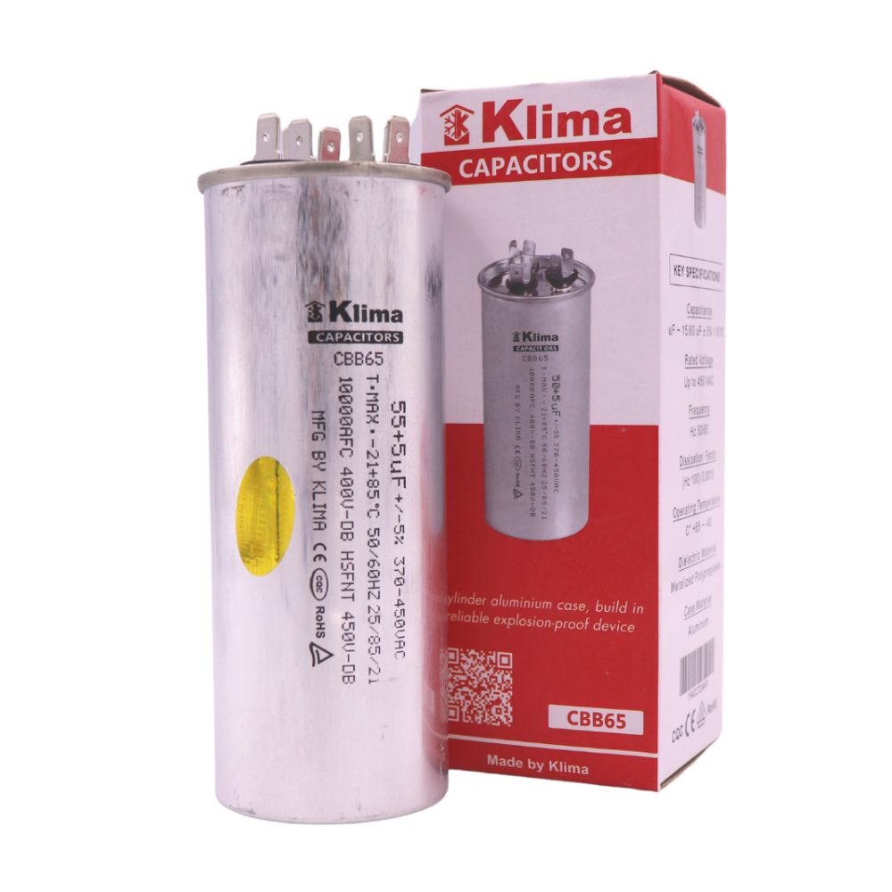 Klima Running Capacitor CBB65 55+5µF 370-450VAC